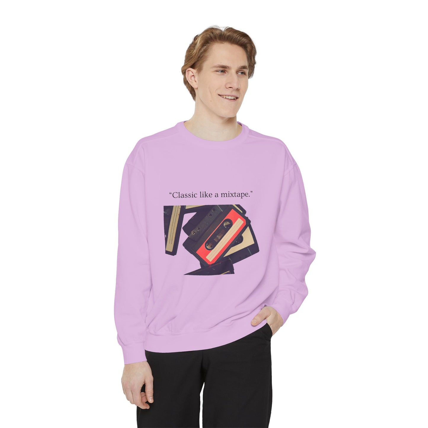 Cassette Mixtape Sweatshirt — "Classic like a mixtape." Retro Tape Crewneck
