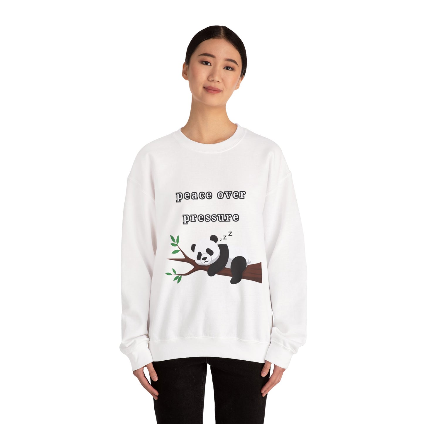 Sudadera de cuello redondo Peace Over Pressure Sleeping Panda