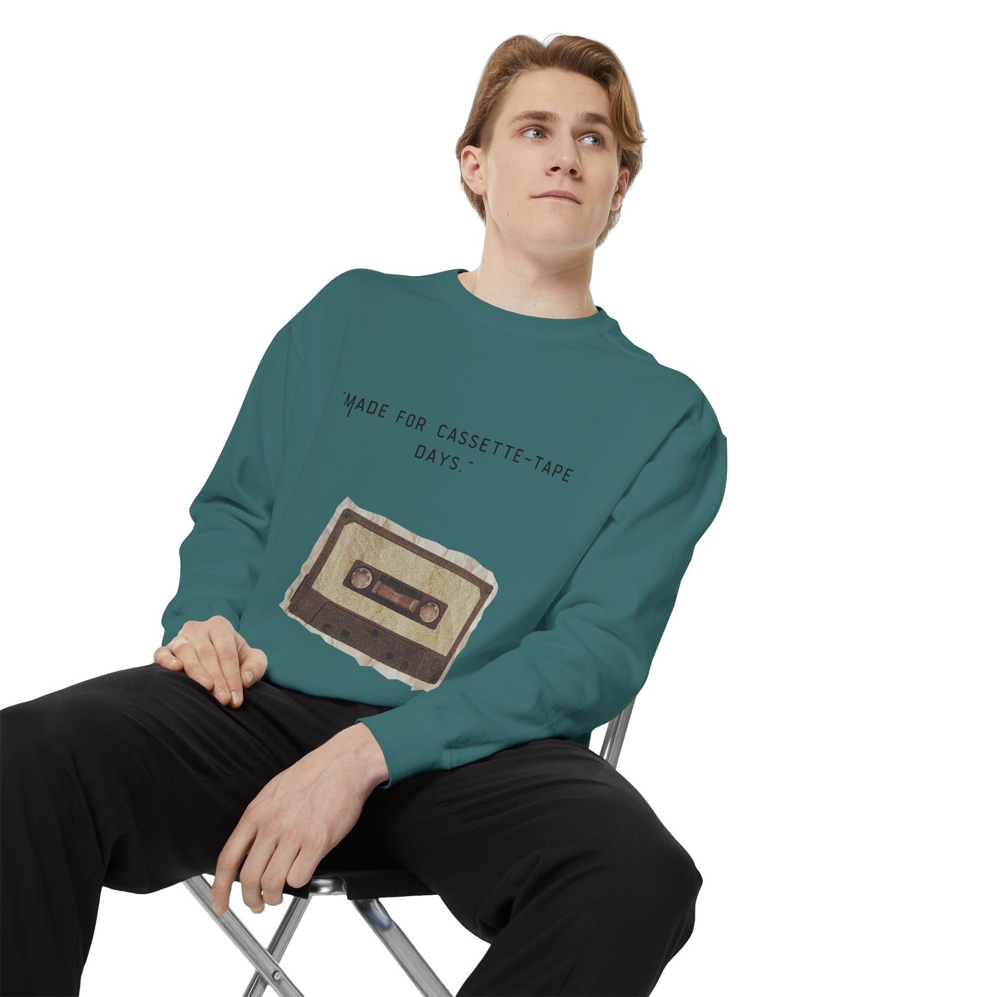 Vintage Cassette Sweatshirt — “Made for Cassette‑Tape Days” Retro Music Crewneck