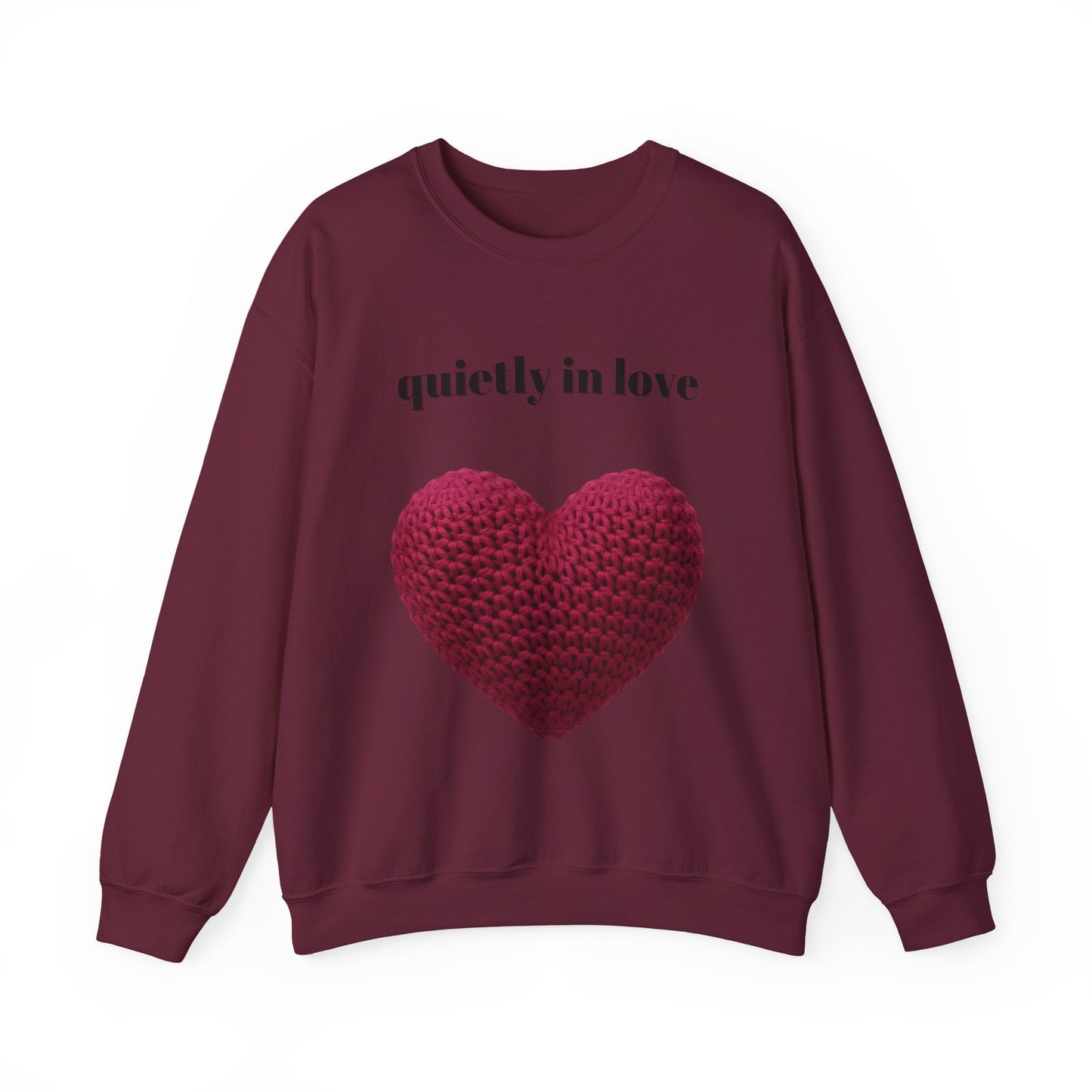 Sudadera de cuello redondo con corazón de San Valentín de Quietly in Love