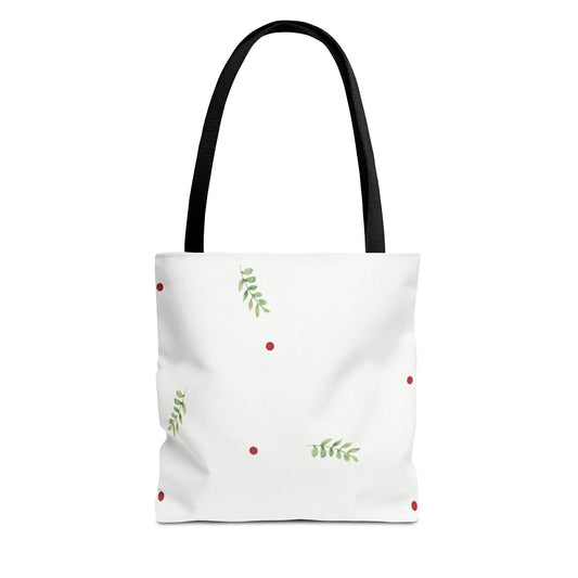 Minimal Holiday Dots Tote Bag — Festive Polka Dot Holiday Shopper