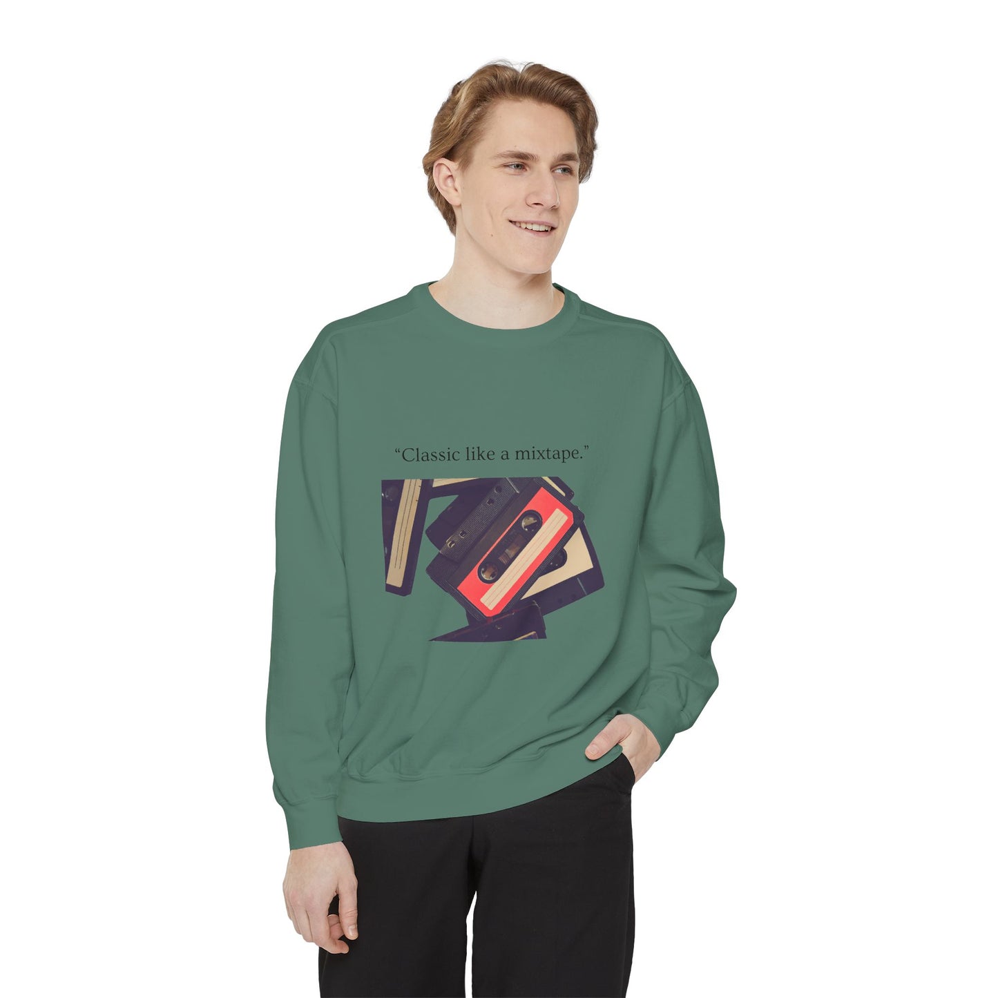 Cassette Mixtape Sweatshirt — "Classic like a mixtape." Retro Tape Crewneck