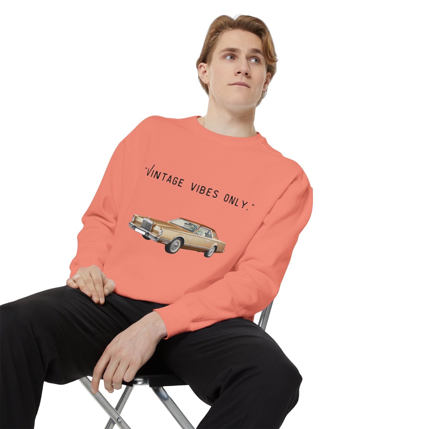 Vintage Vibes Only Retro Classic Car Sweatshirt