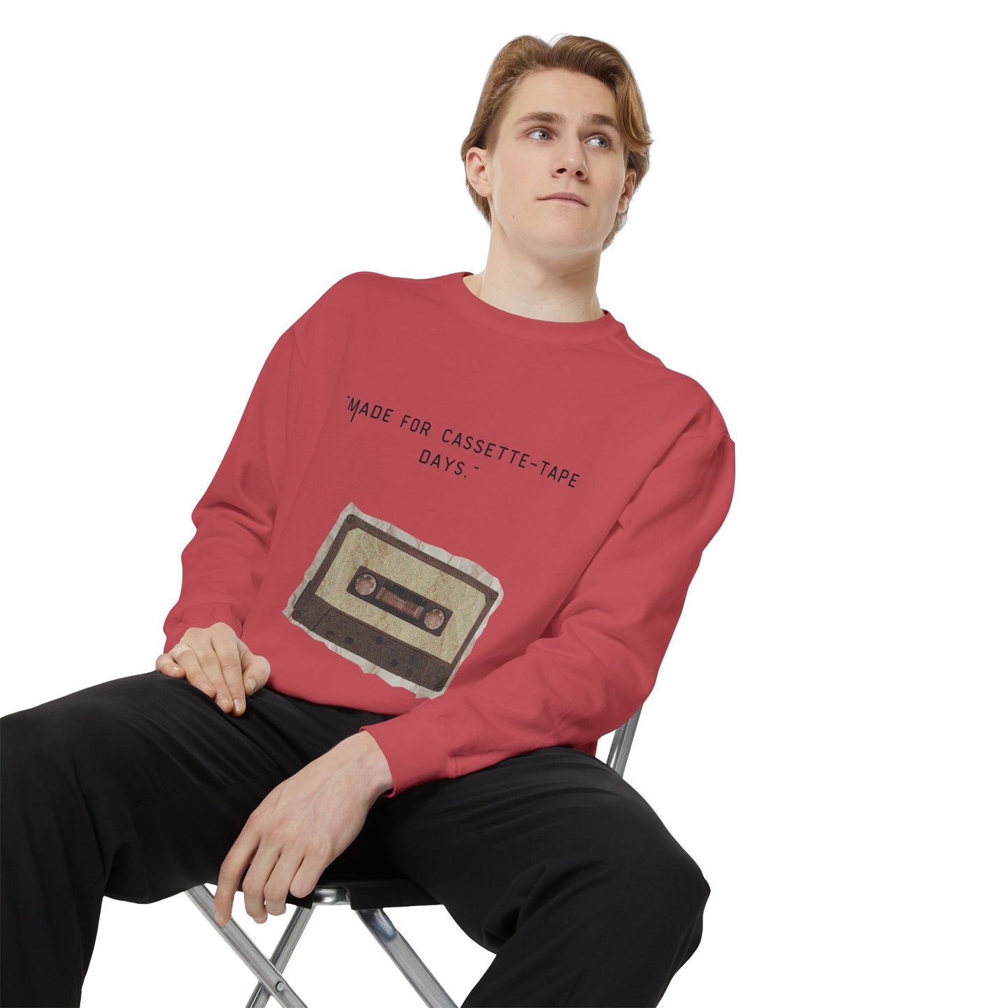 Vintage Cassette Sweatshirt — “Made for Cassette‑Tape Days” Retro Music Crewneck