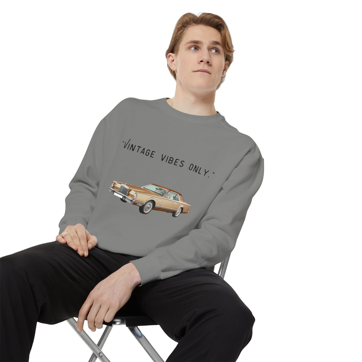 Vintage Vibes Only Retro Classic Car Sweatshirt