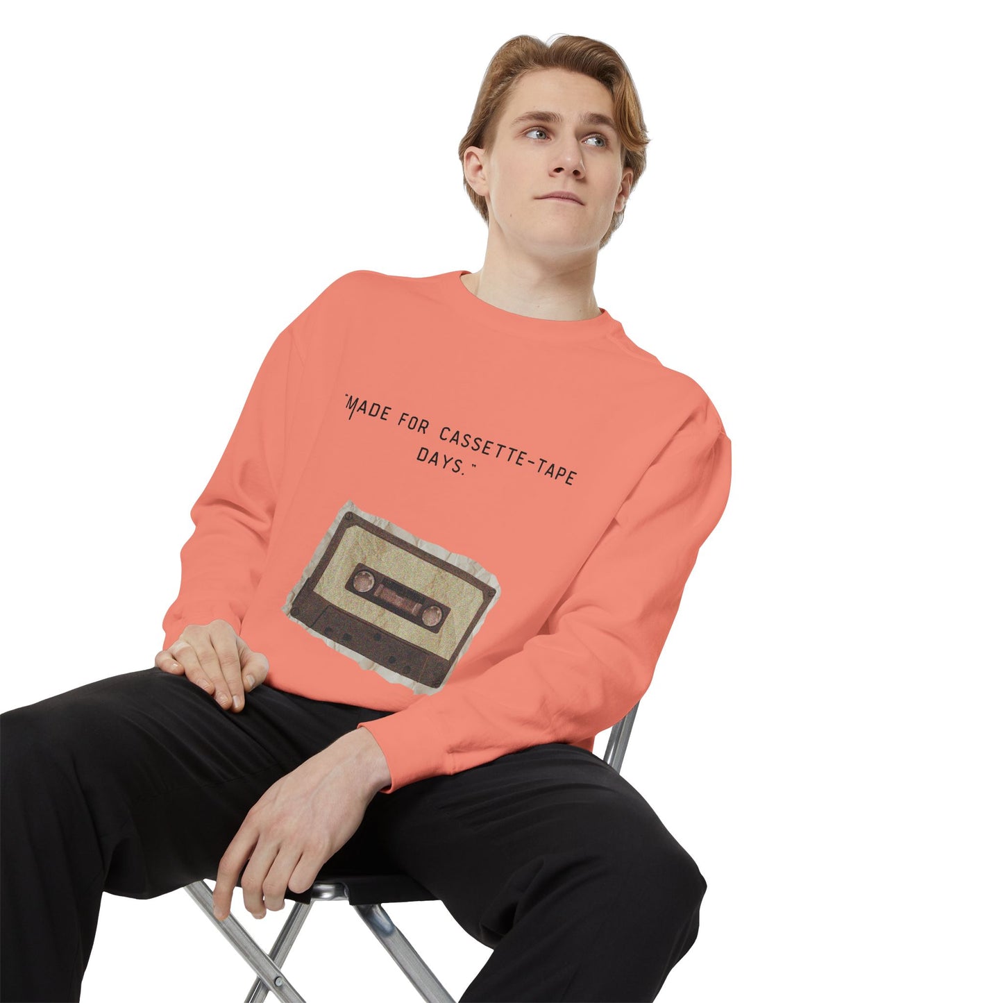 Vintage Cassette Sweatshirt — “Made for Cassette‑Tape Days” Retro Music Crewneck