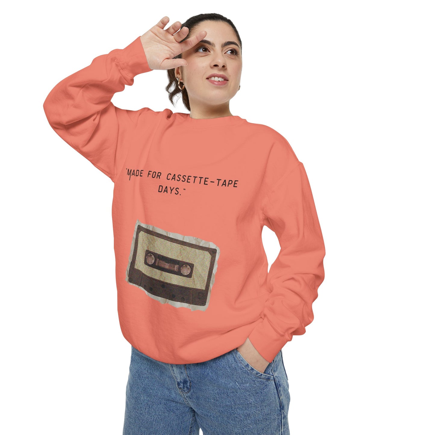 Vintage Cassette Sweatshirt — “Made for Cassette‑Tape Days” Retro Music Crewneck