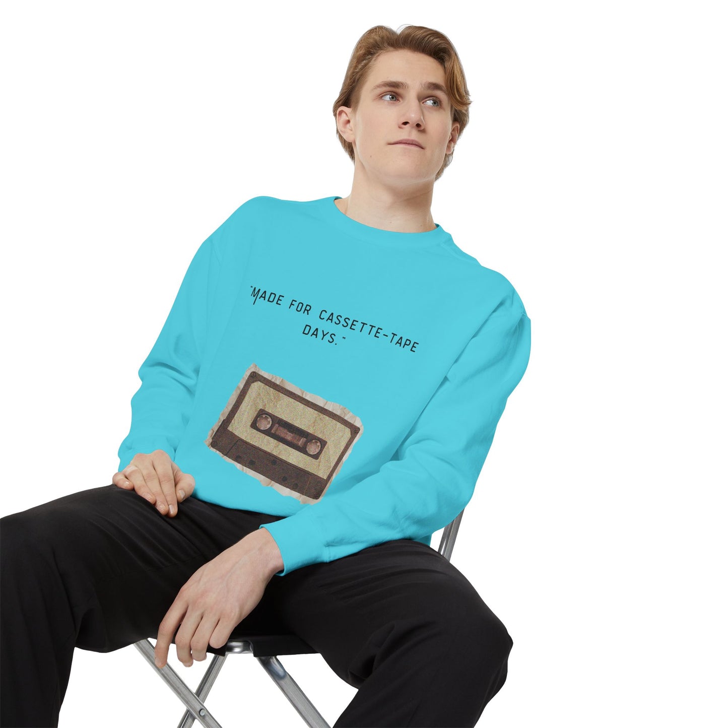 Vintage Cassette Sweatshirt — “Made for Cassette‑Tape Days” Retro Music Crewneck