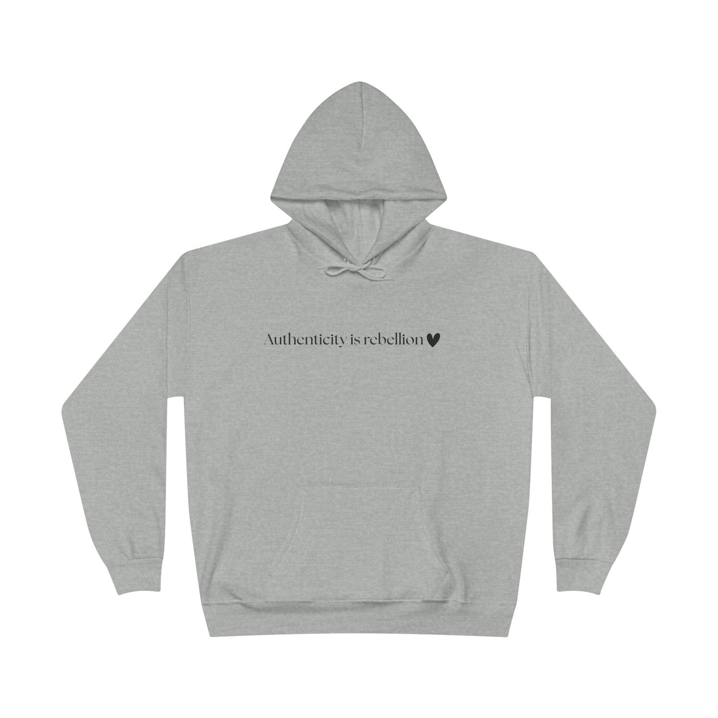 Authenticity Is Reckless Hoodie — Minimalist White Pullover with Heart