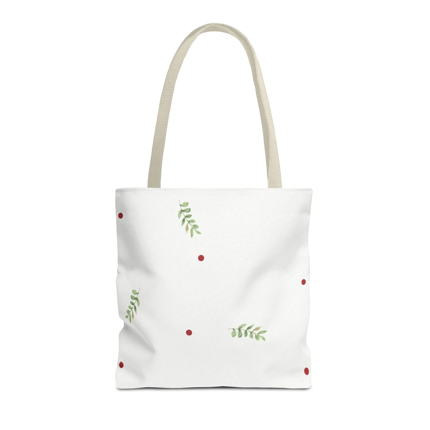 Minimal Holiday Dots Tote Bag — Festive Polka Dot Holiday Shopper