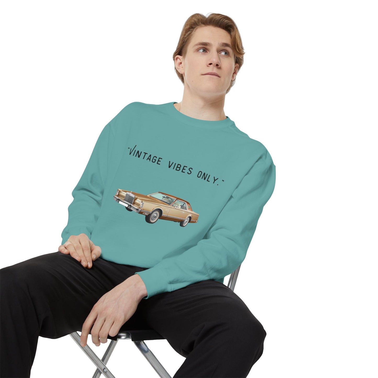 Vintage Vibes Only Retro Classic Car Sweatshirt