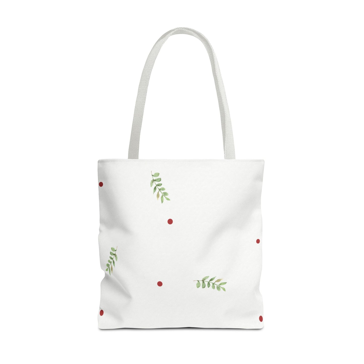 Minimal Holiday Dots Tote Bag — Festive Polka Dot Holiday Shopper