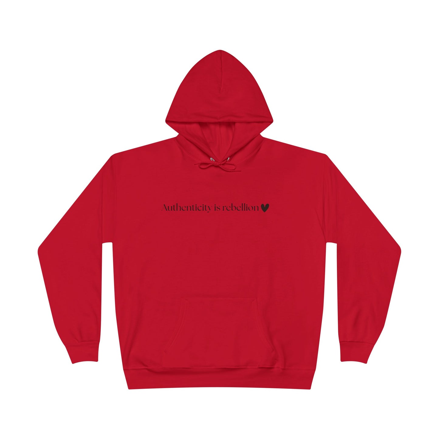 Authenticity Is Reckless Hoodie — Minimalist White Pullover with Heart
