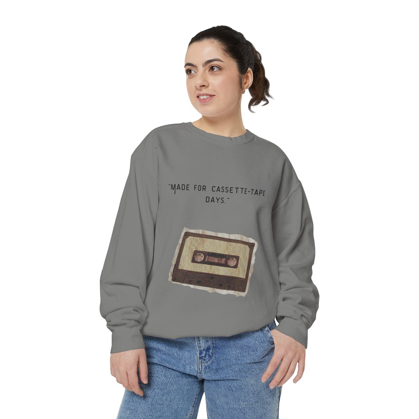 Vintage Cassette Sweatshirt — “Made for Cassette‑Tape Days” Retro Music Crewneck