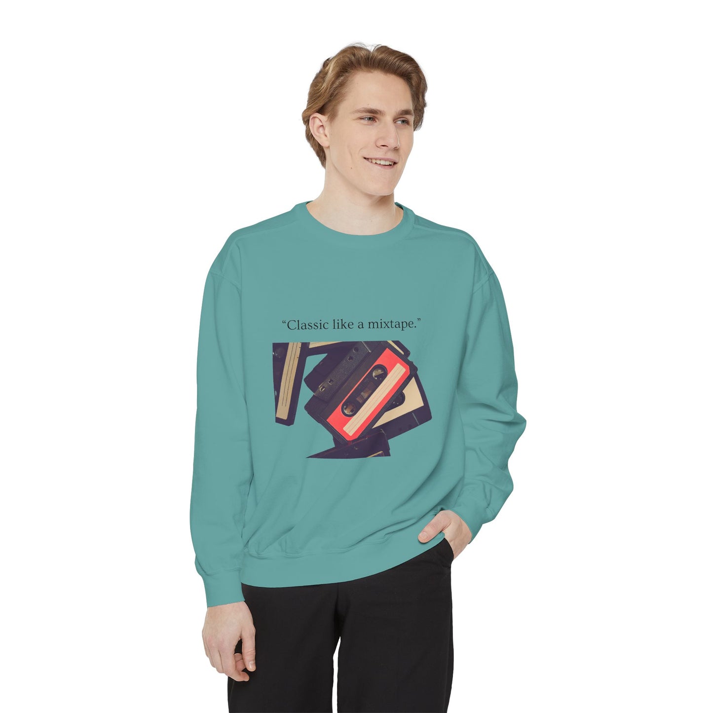 Cassette Mixtape Sweatshirt — "Classic like a mixtape." Retro Tape Crewneck