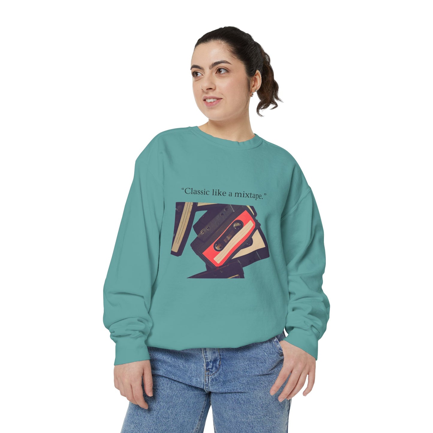 Cassette Mixtape Sweatshirt — "Classic like a mixtape." Retro Tape Crewneck
