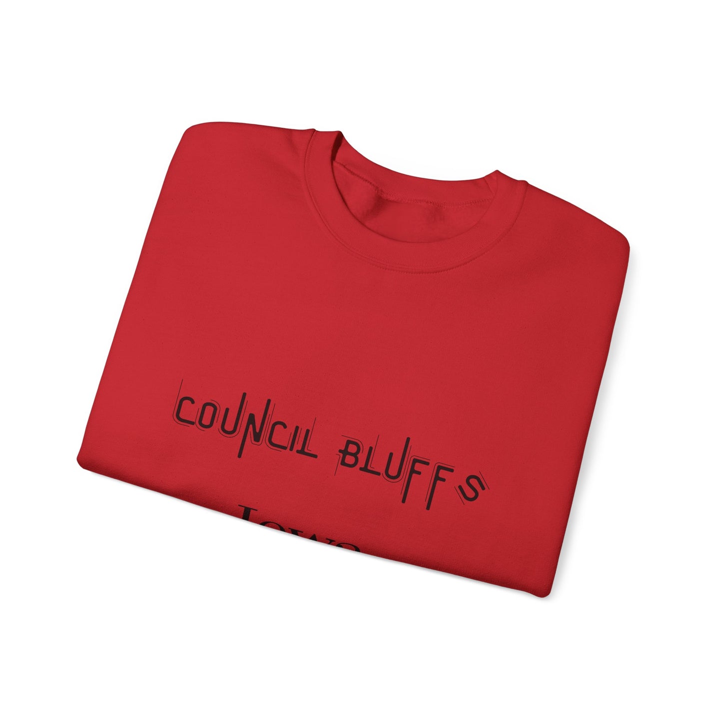 Council Bluffs Iowa Crewneck Sweatshirt – Minimalist City Name Pullover