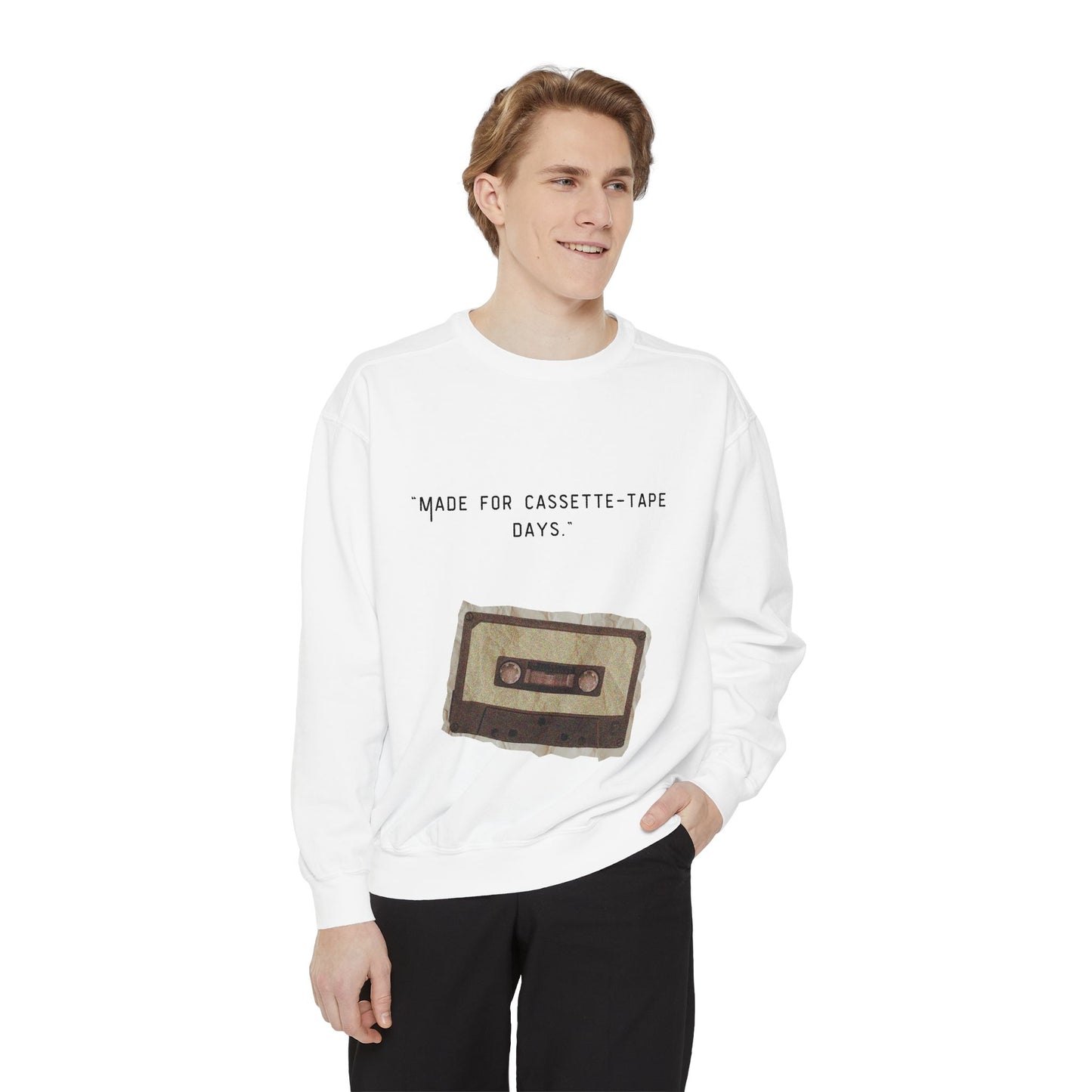 Vintage Cassette Sweatshirt — “Made for Cassette‑Tape Days” Retro Music Crewneck