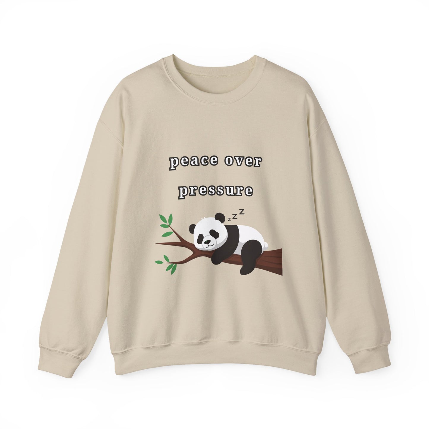 Sudadera de cuello redondo Peace Over Pressure Sleeping Panda