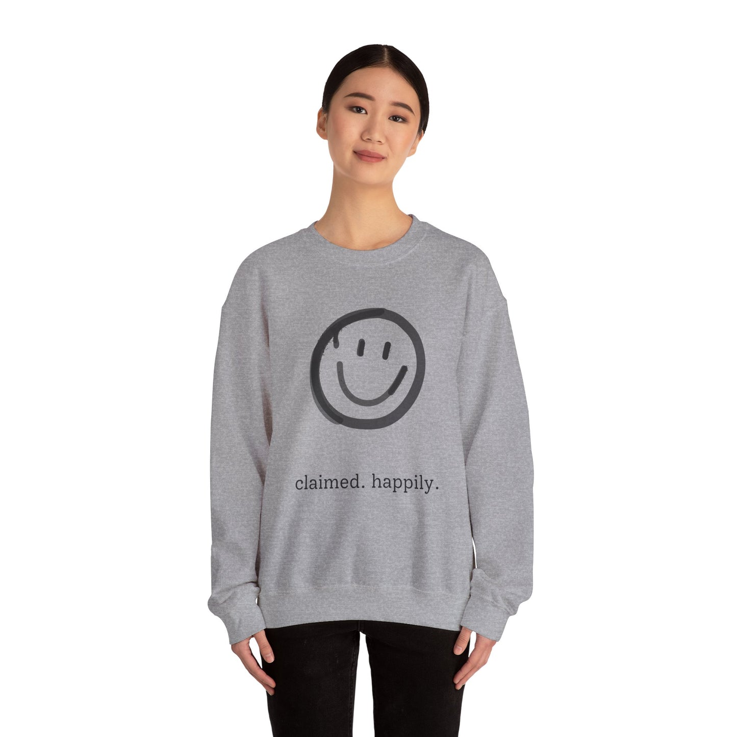 Claimed. Happily. Smiley Crewneck Sweatshirt