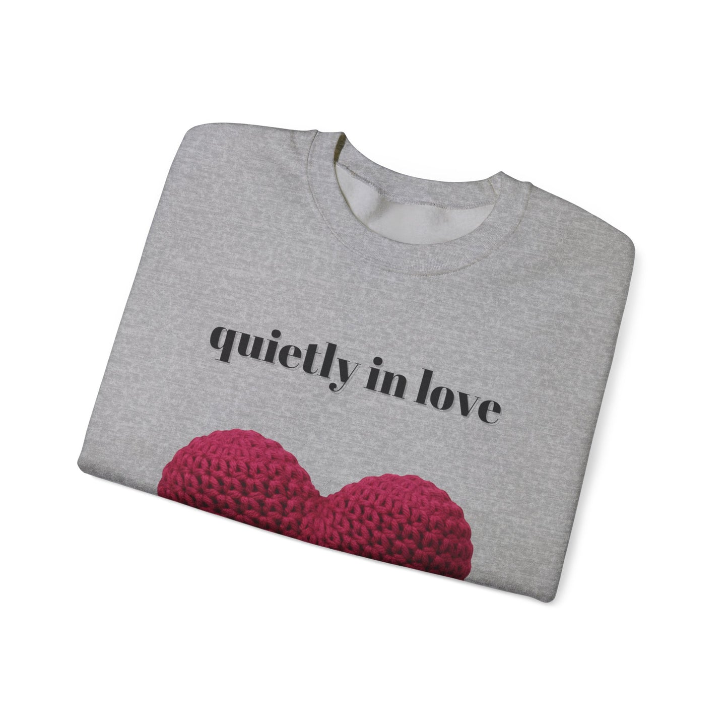 Sudadera de cuello redondo con corazón de San Valentín de Quietly in Love