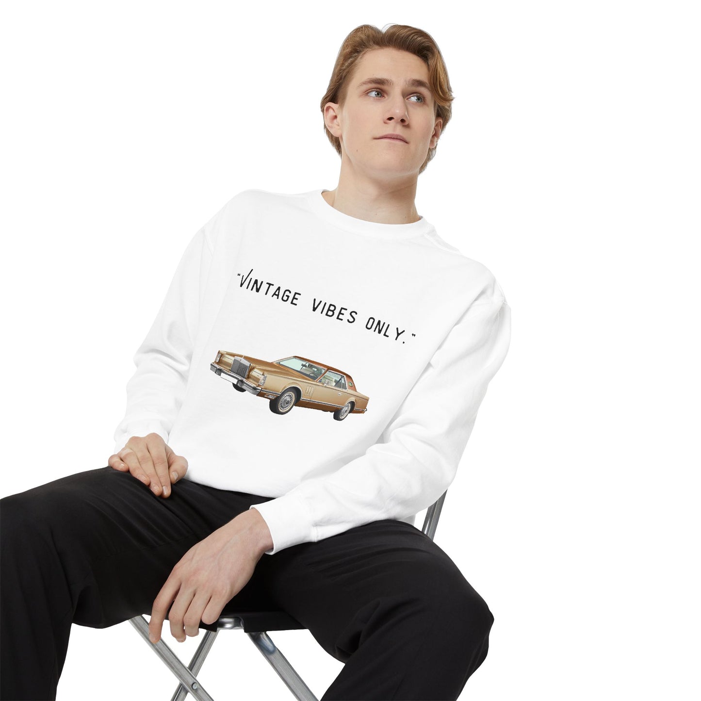 Vintage Vibes Only Retro Classic Car Sweatshirt