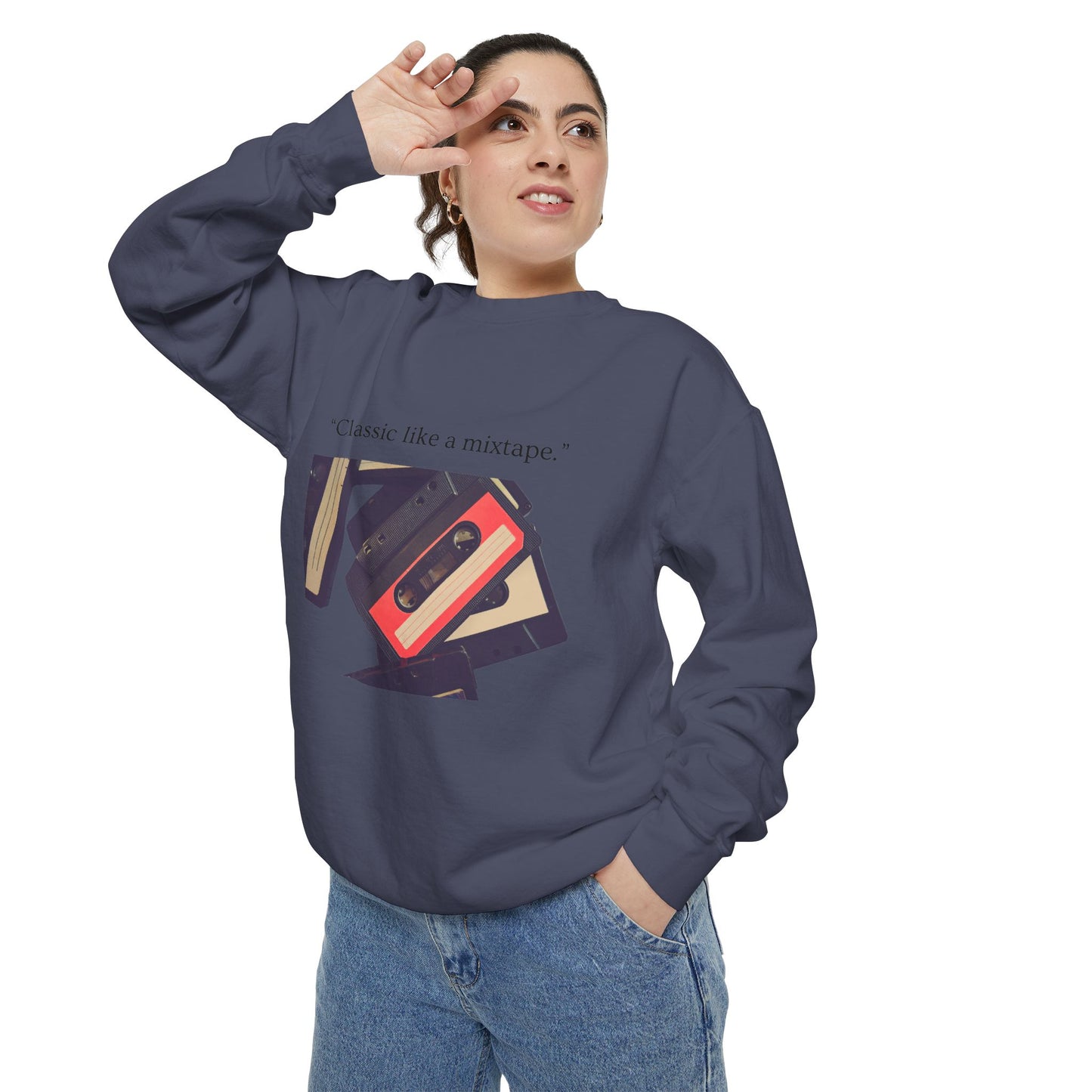 Cassette Mixtape Sweatshirt — "Classic like a mixtape." Retro Tape Crewneck