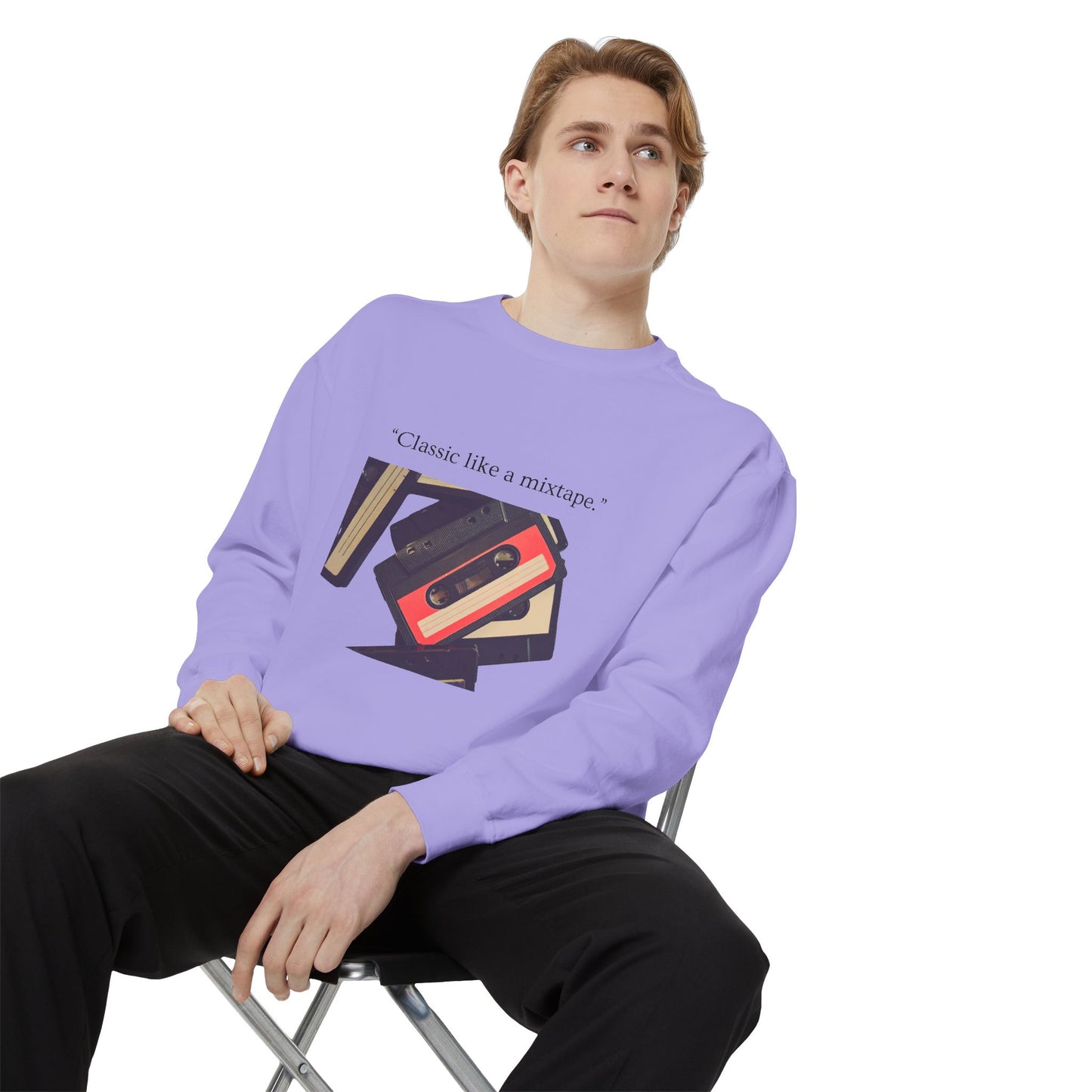 Cassette Mixtape Sweatshirt — "Classic like a mixtape." Retro Tape Crewneck