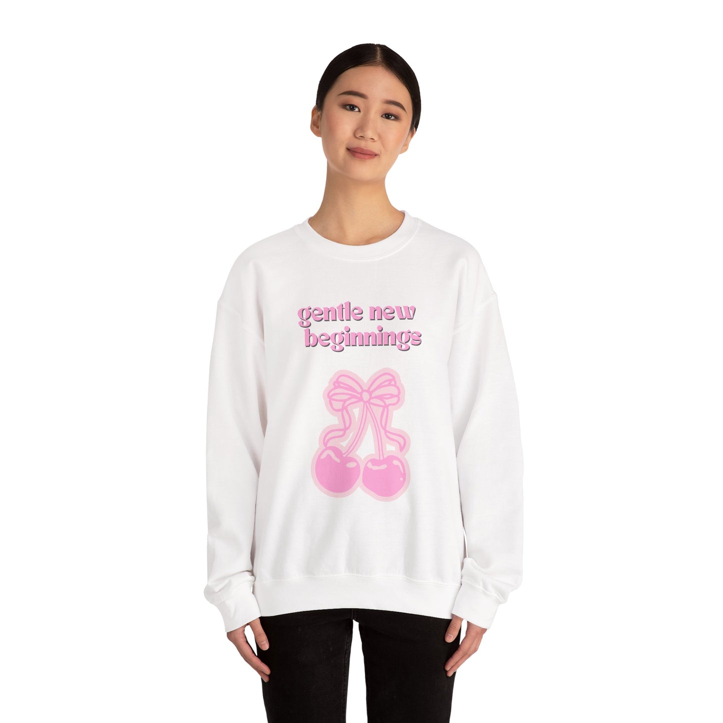 Sudadera de cuello redondo con cereza rosa Gentle New Beginnings
