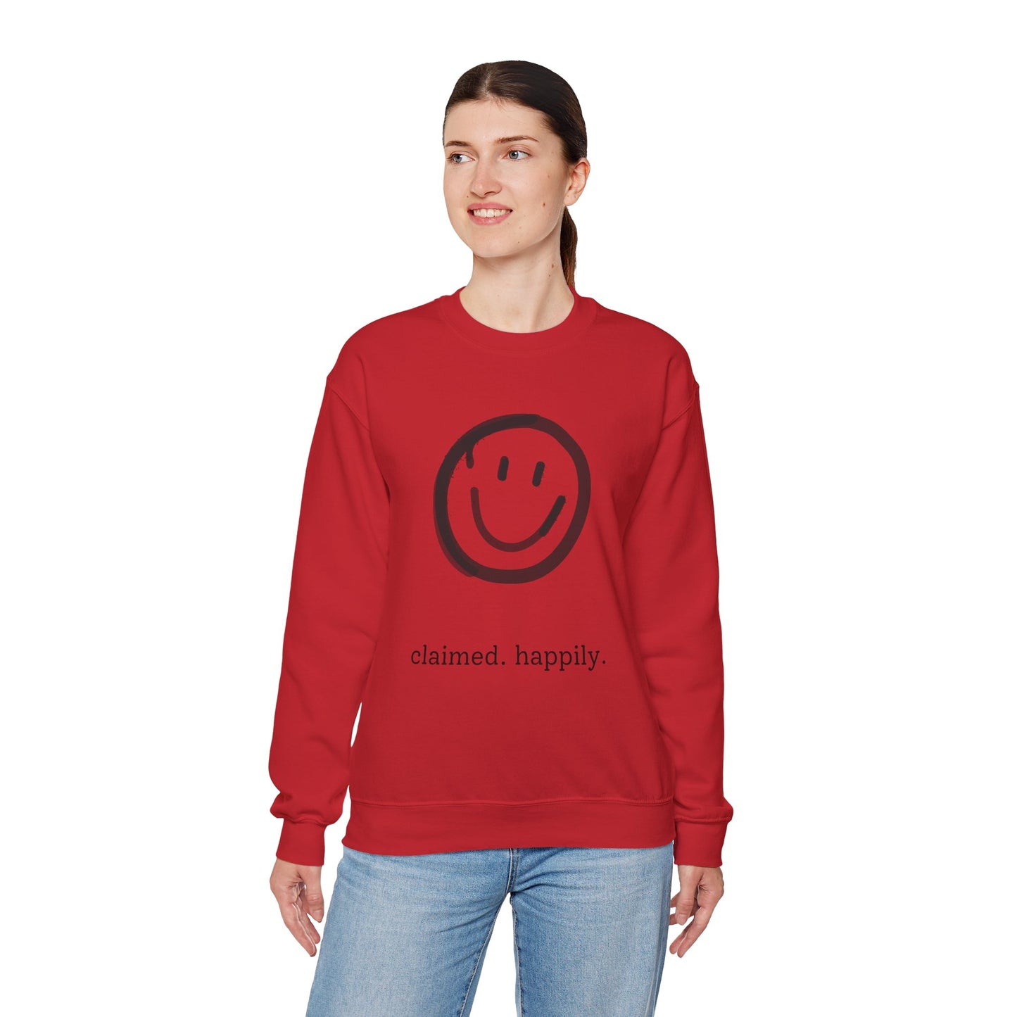 Claimed. Happily. Smiley Crewneck Sweatshirt