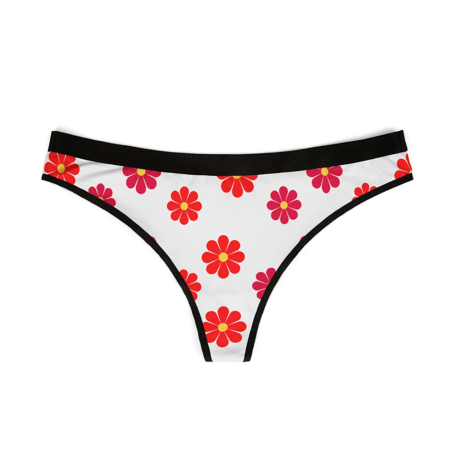 Floral Retro Daisy Thongs — Women's Floral Print Thong Panties