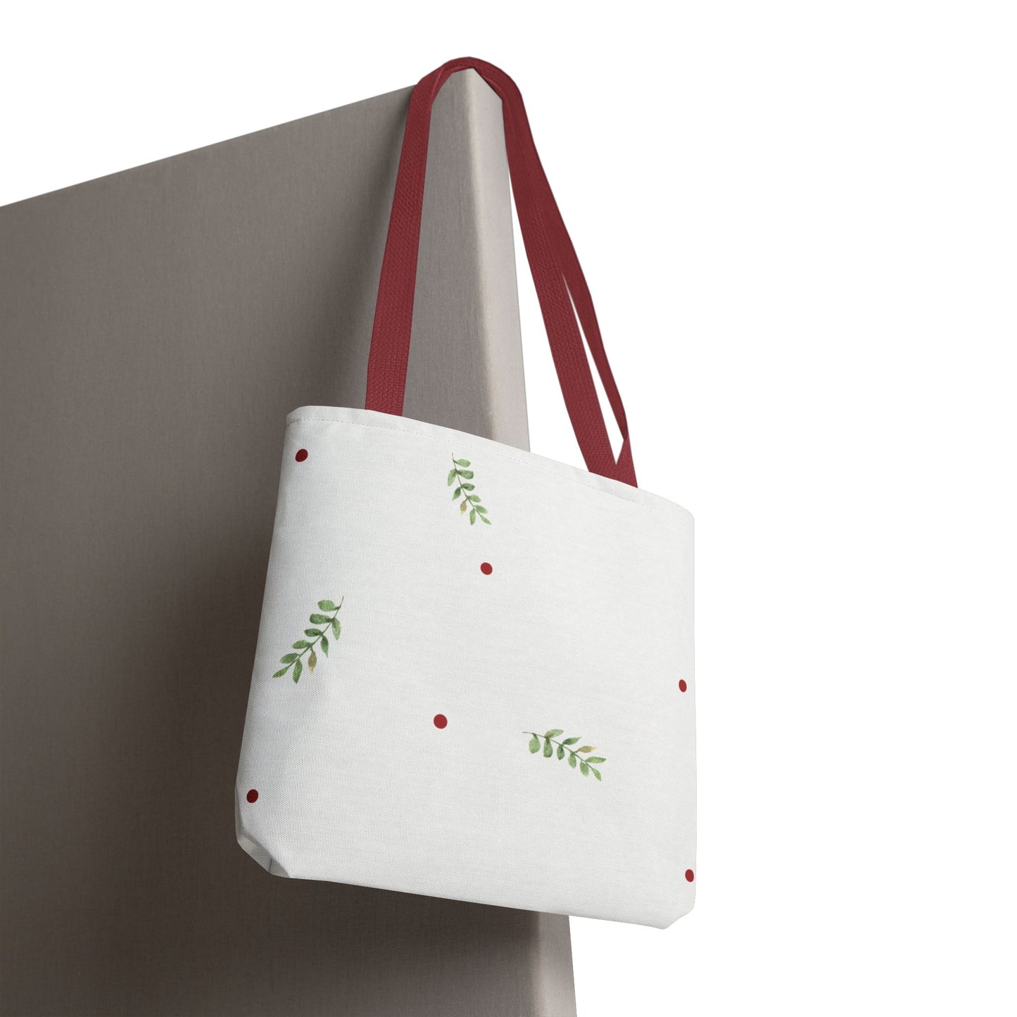 Minimal Holiday Dots Tote Bag — Festive Polka Dot Holiday Shopper