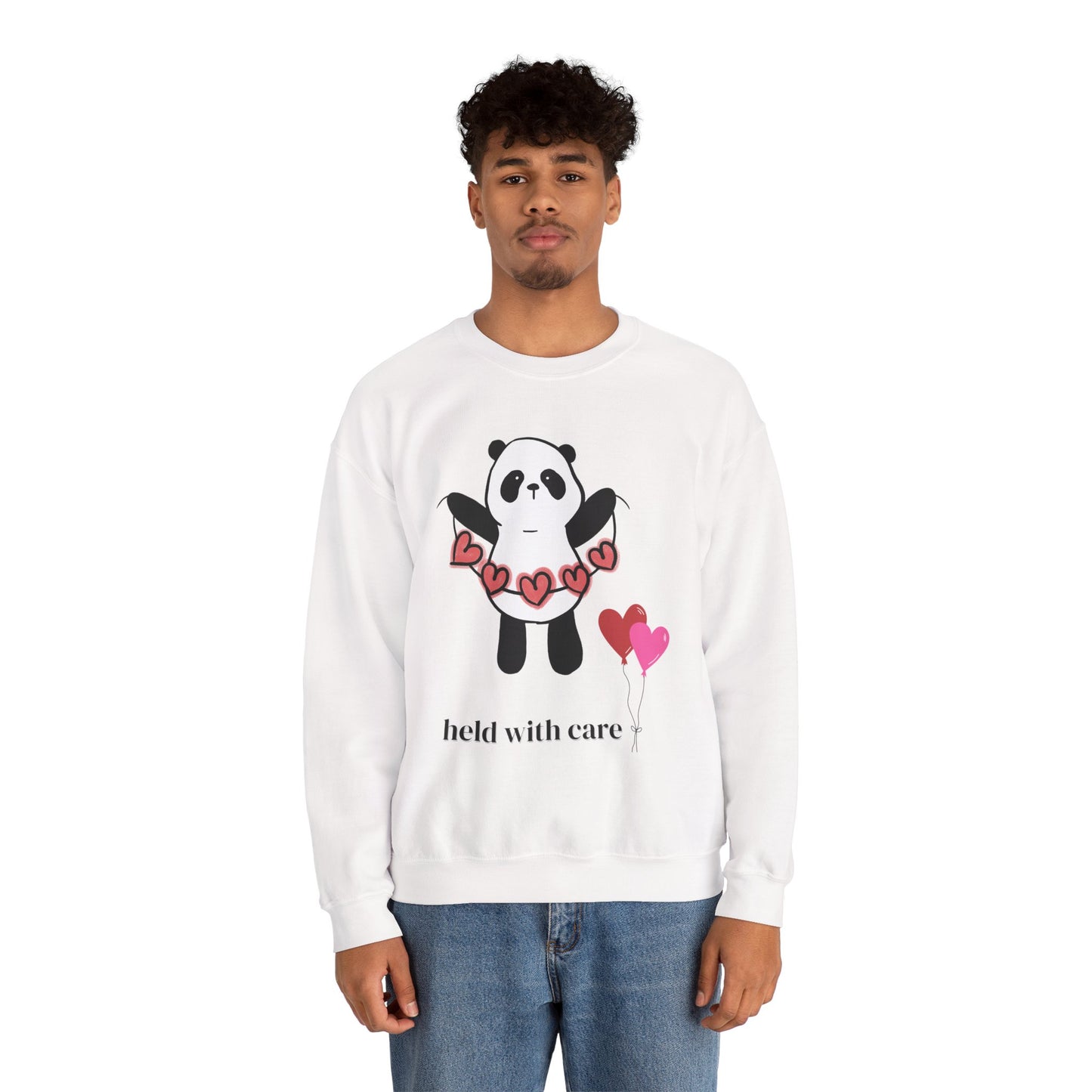 Sudadera de cuello redondo "Held With Care Panda": un regalo acogedor de Año Nuevo