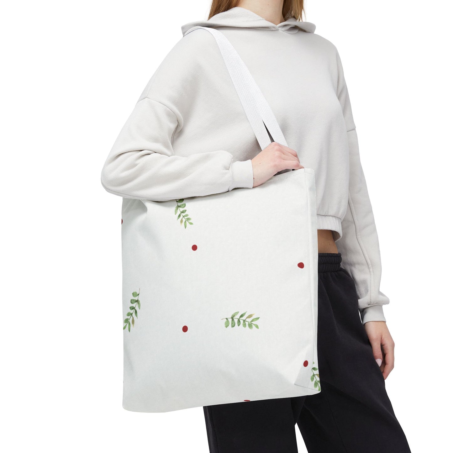 Minimal Holiday Dots Tote Bag — Festive Polka Dot Holiday Shopper