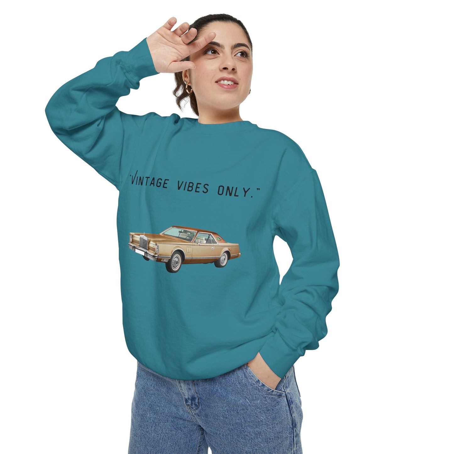 Vintage Vibes Only Retro Classic Car Sweatshirt