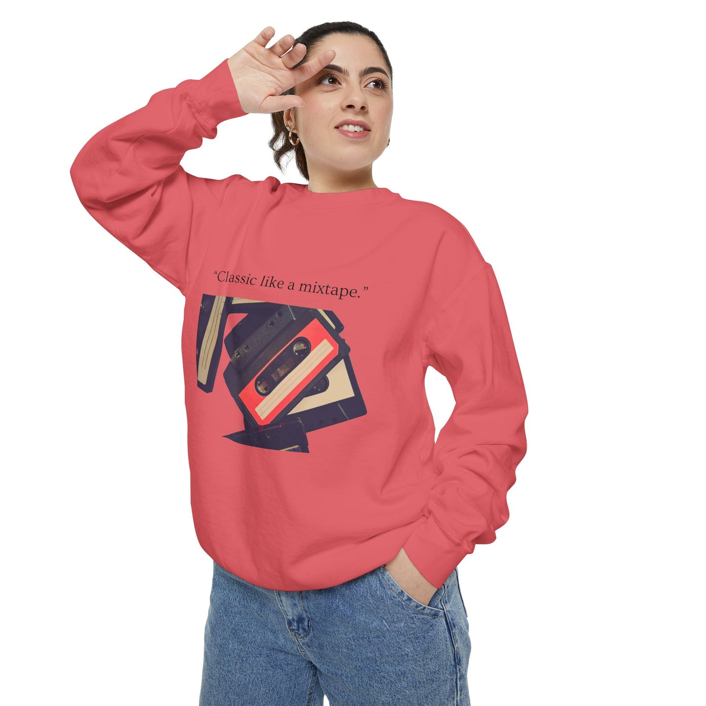 Cassette Mixtape Sweatshirt — "Classic like a mixtape." Retro Tape Crewneck