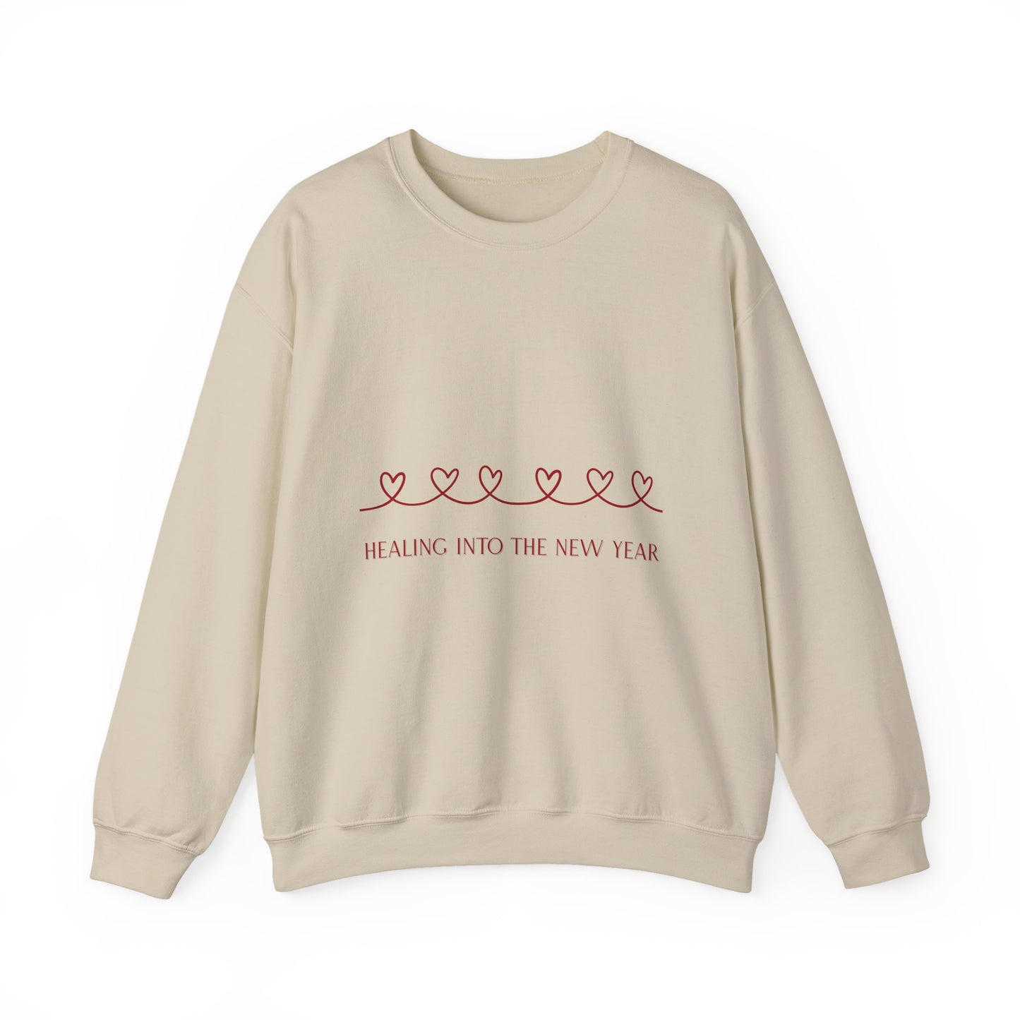 Sudadera Healing Into The New Year — Cuello redondo minimalista Heartline