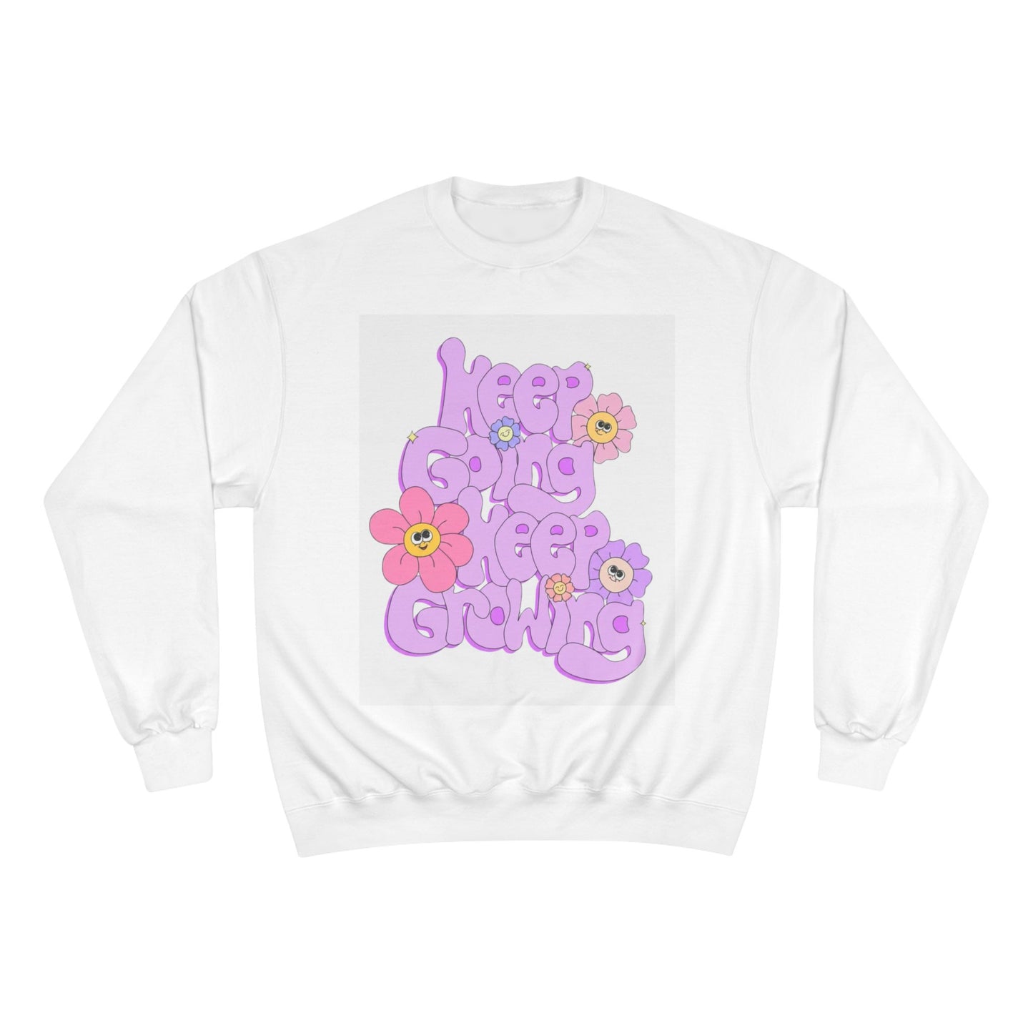 Sudadera retro con cuello redondo y estampado floral Keep Calm, Keep Go