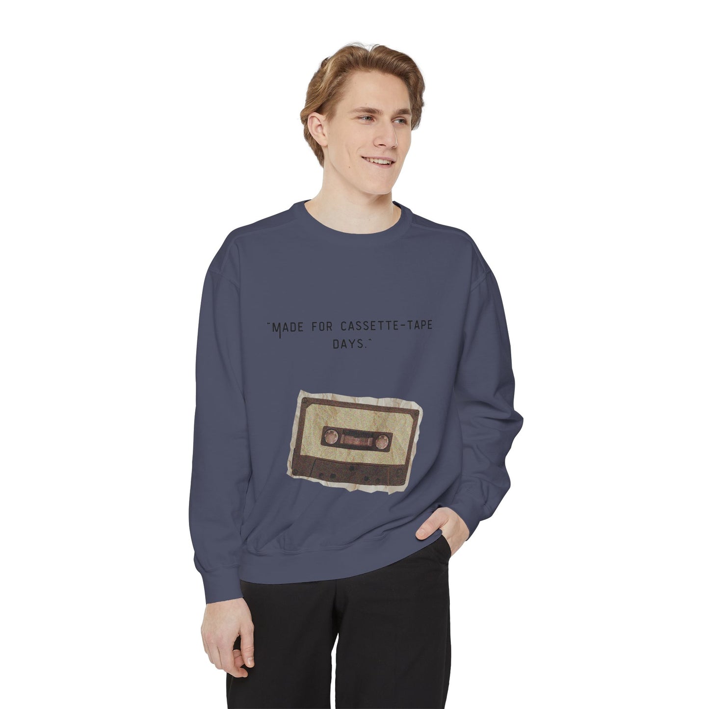 Vintage Cassette Sweatshirt — “Made for Cassette‑Tape Days” Retro Music Crewneck
