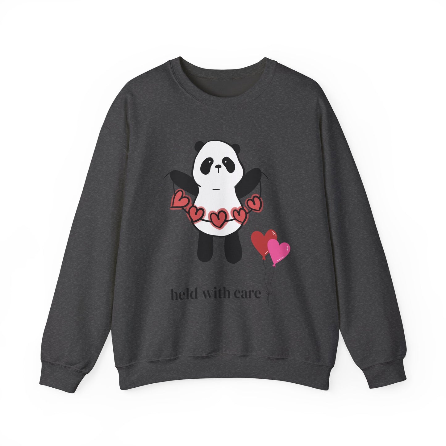 Sudadera de cuello redondo "Held With Care Panda": un regalo acogedor de Año Nuevo