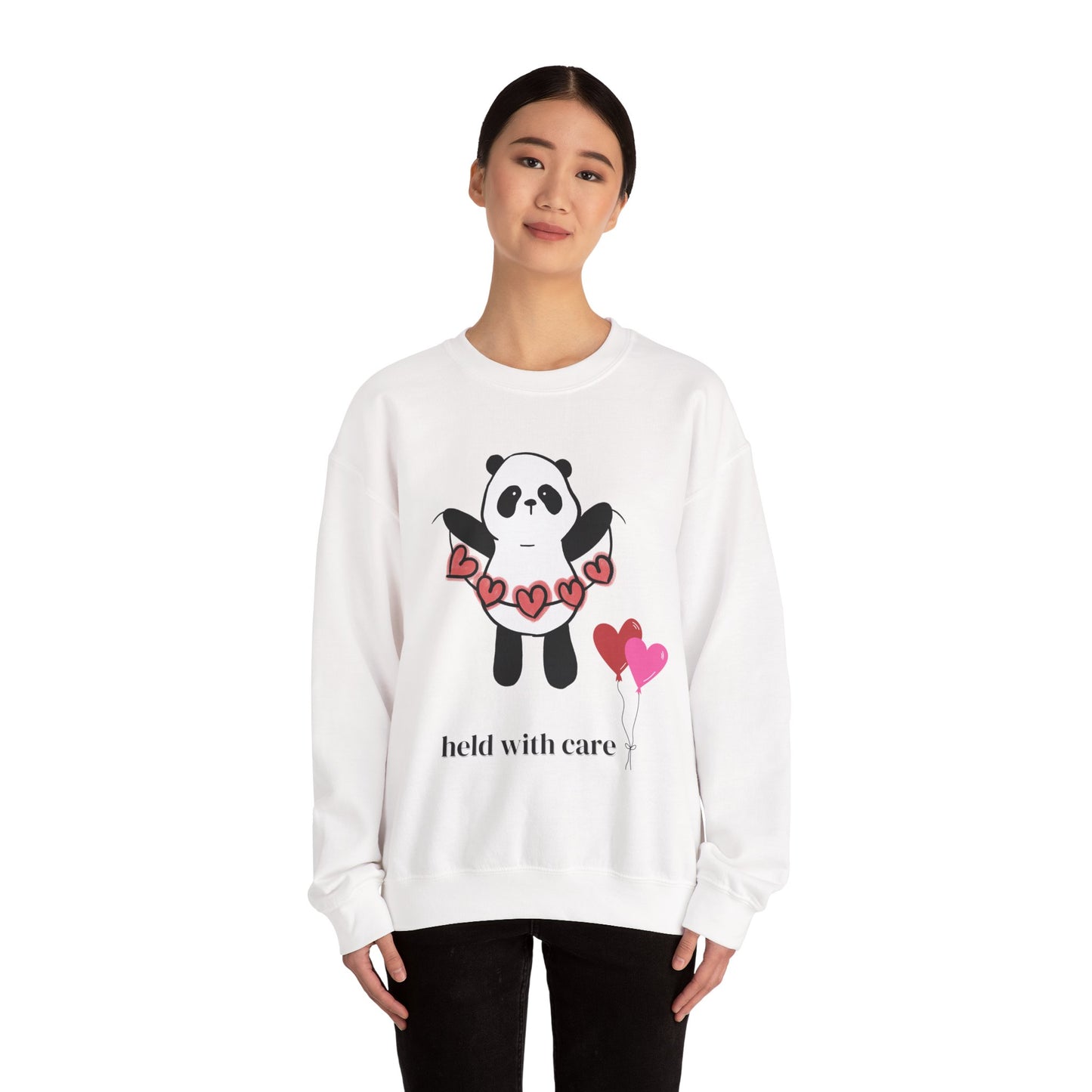 Sudadera de cuello redondo "Held With Care Panda": un regalo acogedor de Año Nuevo