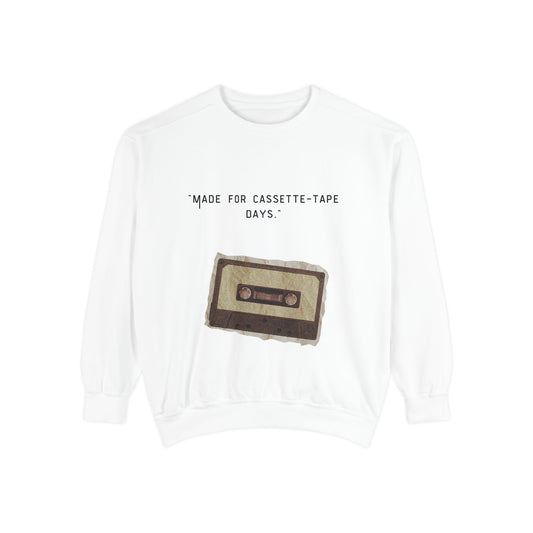 Vintage Cassette Sweatshirt — “Made for Cassette‑Tape Days” Retro Music Crewneck