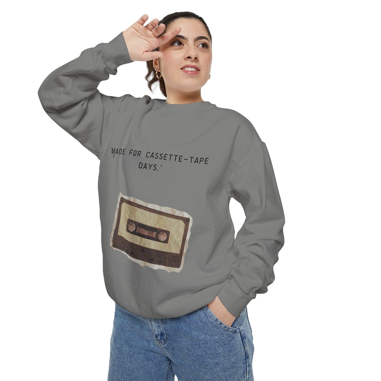 Vintage Cassette Sweatshirt — “Made for Cassette‑Tape Days” Retro Music Crewneck