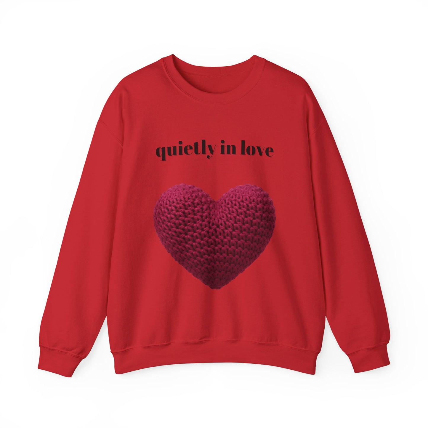 Sudadera de cuello redondo con corazón de San Valentín de Quietly in Love