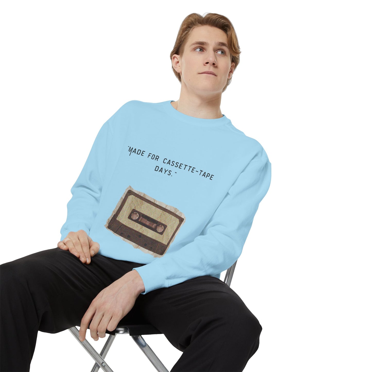 Vintage Cassette Sweatshirt — “Made for Cassette‑Tape Days” Retro Music Crewneck