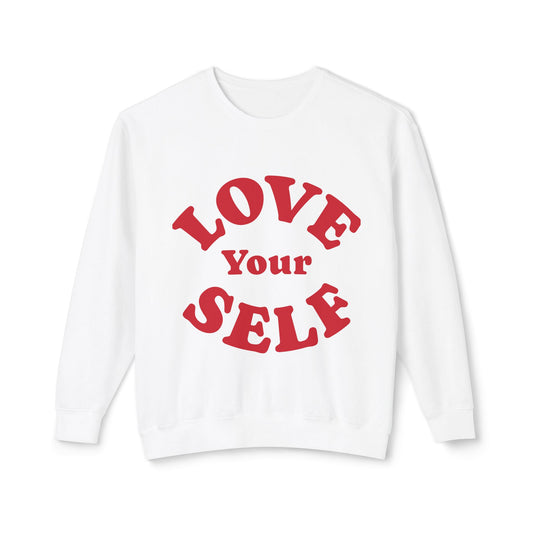 Sudadera de cuello redondo "Ámate a ti mismo" — Gráfico de amor propio positivo