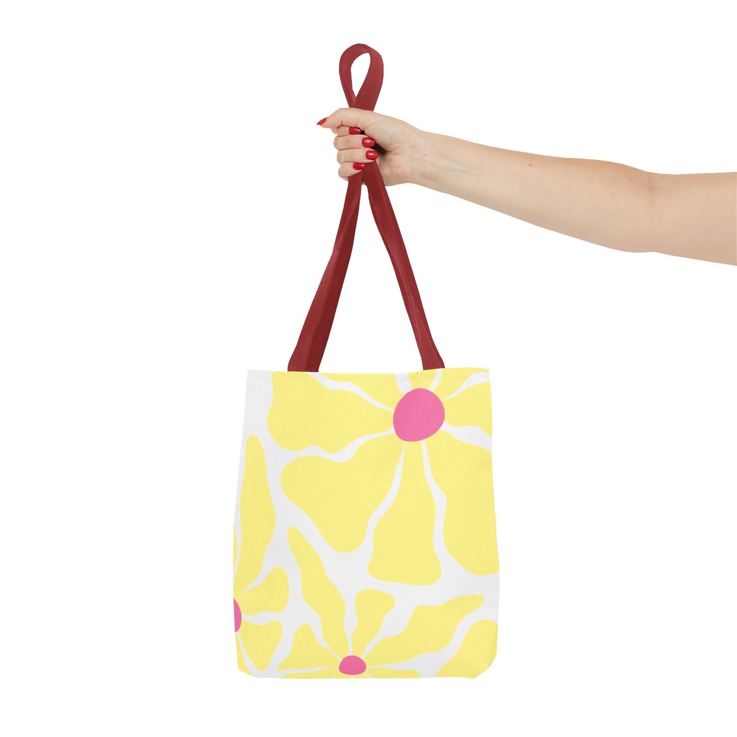 Floral Sunshine Yellow Daisy Tote Bag — All-Over Print
