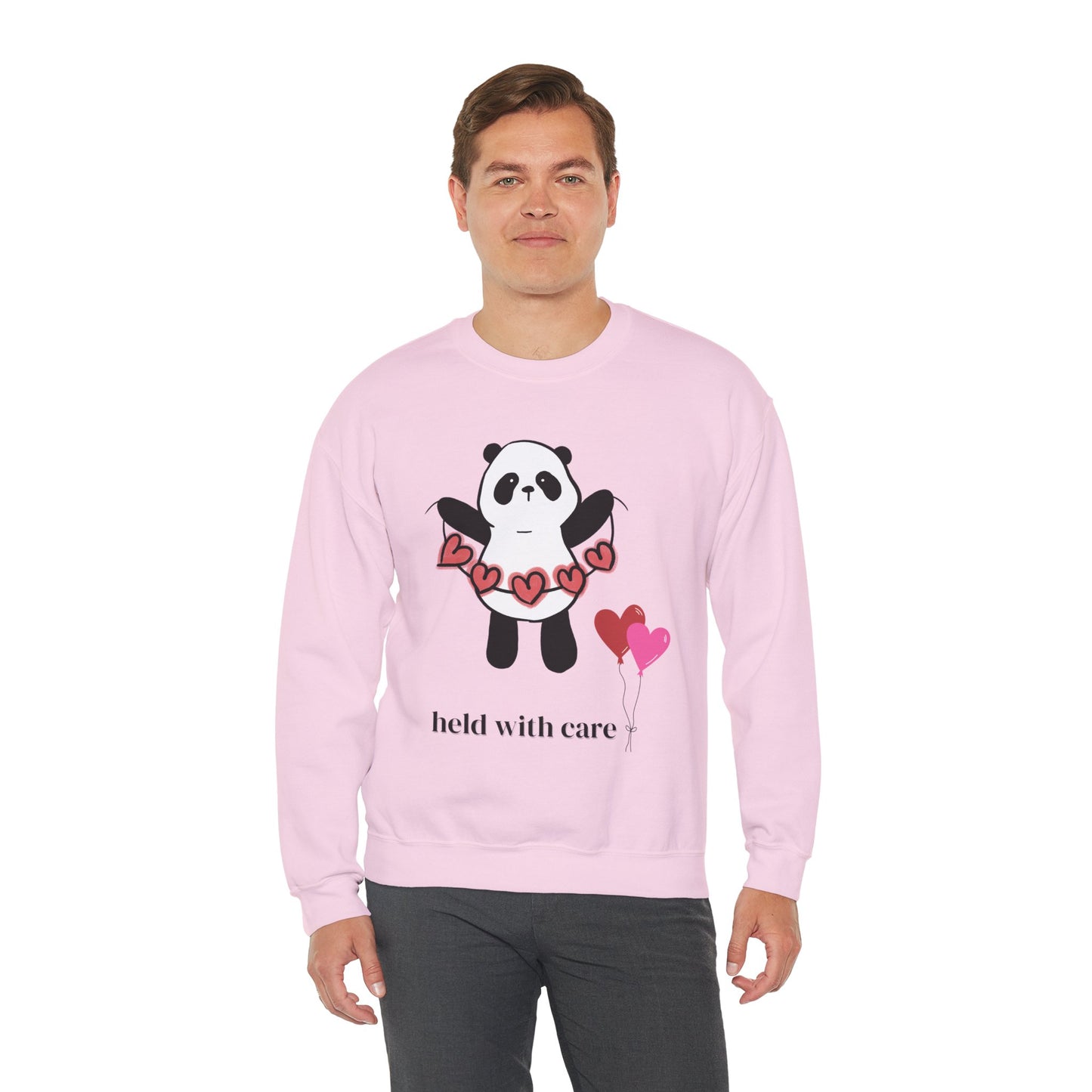 Sudadera de cuello redondo "Held With Care Panda": un regalo acogedor de Año Nuevo