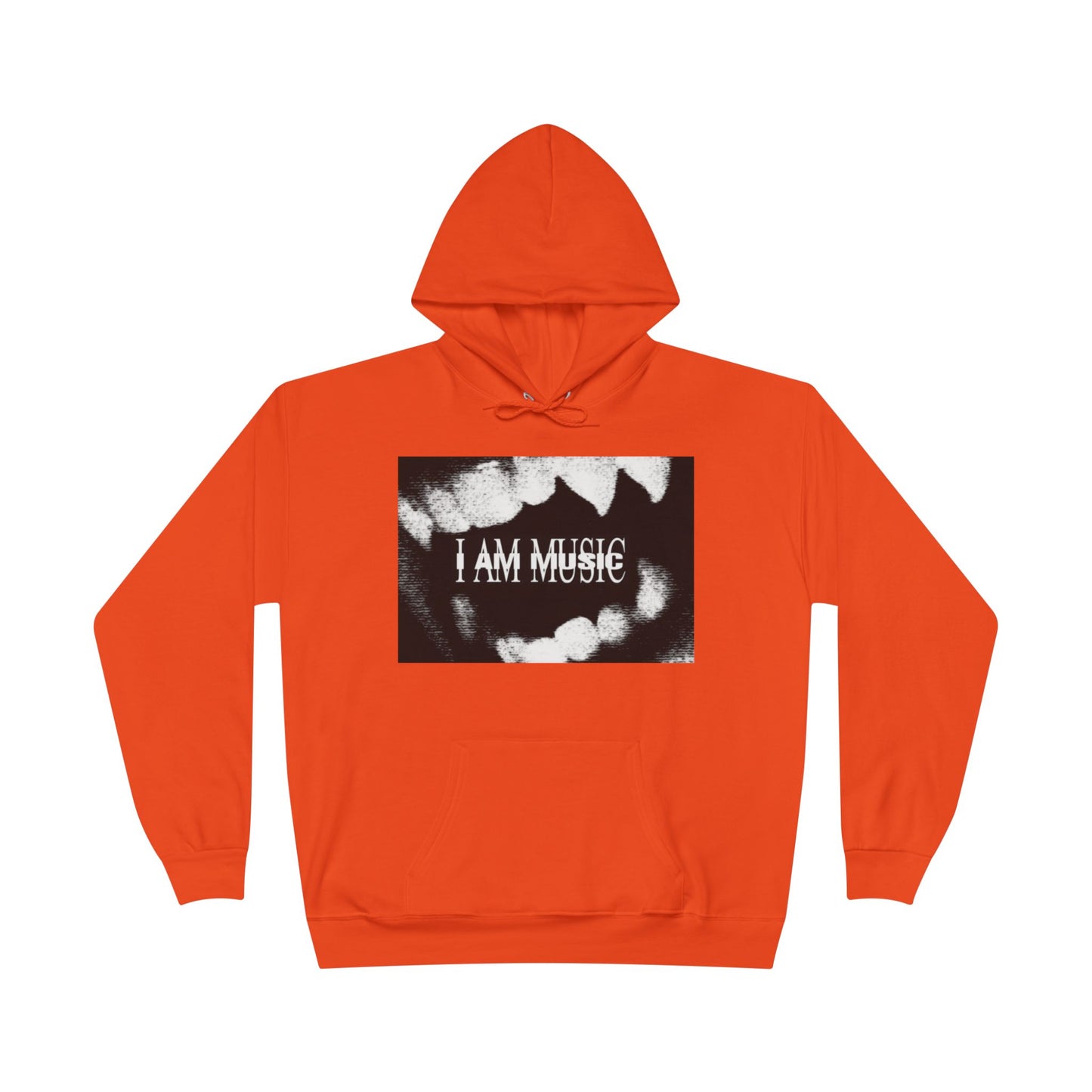 Music Teeth Graphic Hoodie — “I AM MUSIC” Black & White Pullover