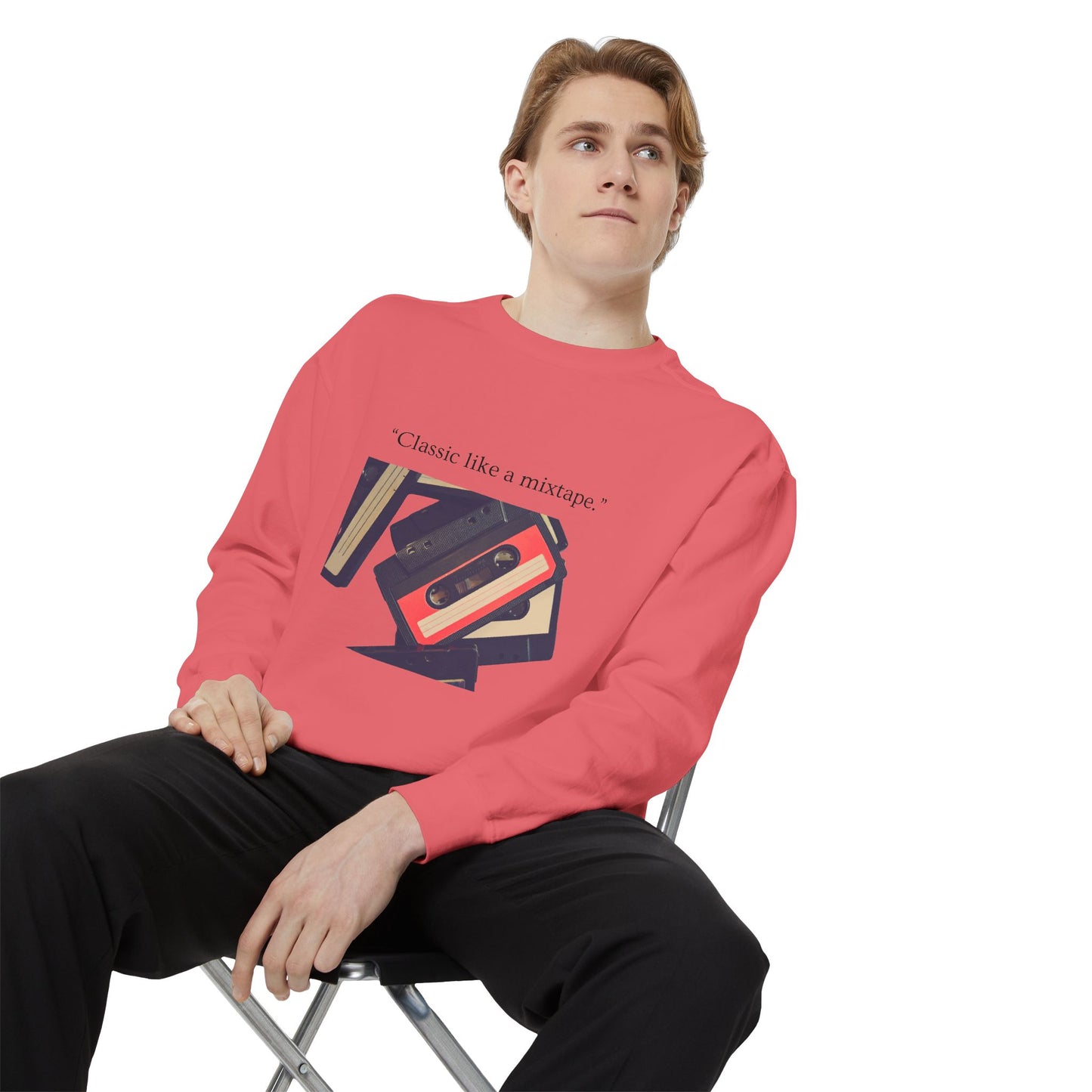Cassette Mixtape Sweatshirt — "Classic like a mixtape." Retro Tape Crewneck